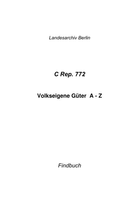 C Rep. 772 - Landesarchiv Berlin