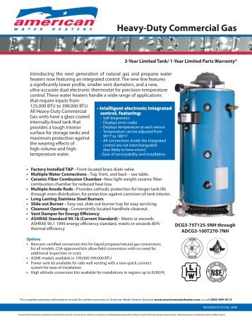 Heavy-Duty Commercial Gas - American Water Heaters