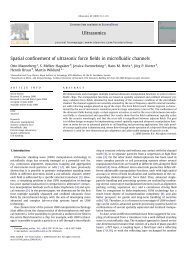 Spatial confinement of ultrasonic force fields in microfluidic channels