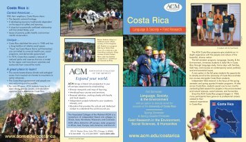 Costa Rica programs brochure - Associated Colleges of the Midwest