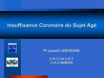 Pr Leborgne – Insuffisance Coronaire du SA 1 - PIRG