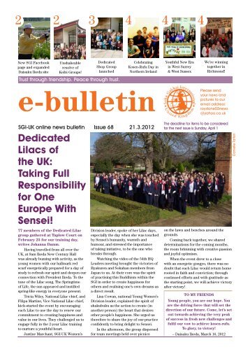 sgi-e-bulletin-issue-no68 - SGI-UK E-Bulletin and Podcast