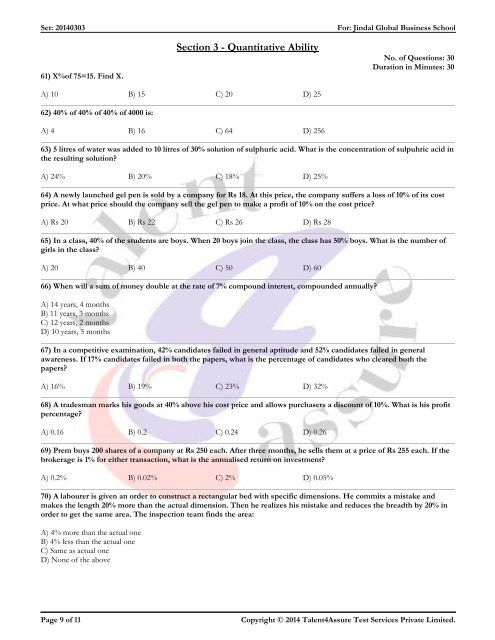 Download the JAT Sample Question - Jgbs.edu.in