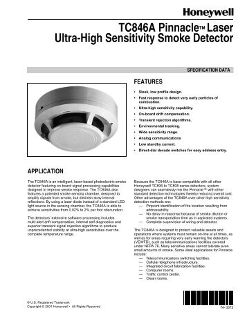 tc846a pinnacle laser ultra-high sensitivity smoke detector