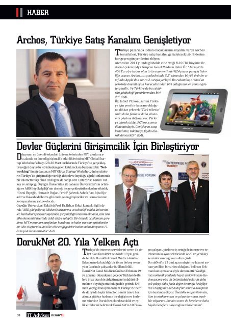 Nisan 2012, Sayı 29 - IT Advisor