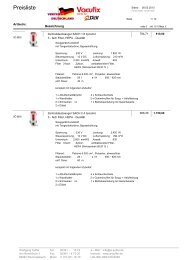 Artikelliste Zentralstaubsauger SACH - Vacufix