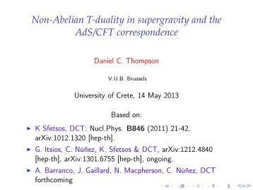 Non-Abelian T-duality in supergravity and the AdS/CFT ...