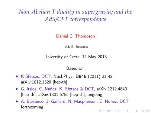 Non-Abelian T-duality in supergravity and the AdS/CFT ...