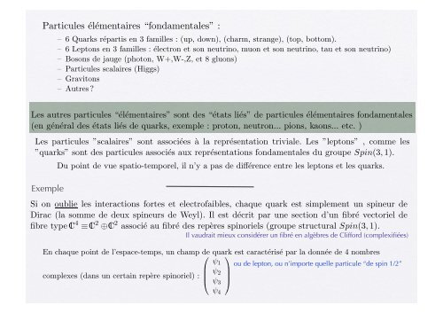 Espaces FibrÃ©s, connexions et Interactions Fondamentales