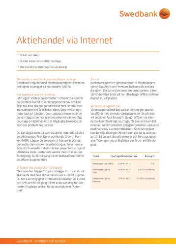 Aktiehandel via Internet - Sparbanken Tranemo