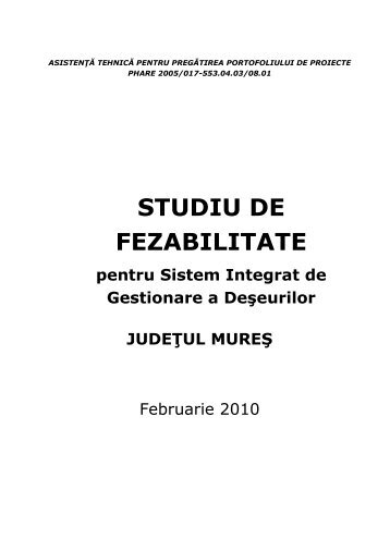 Studiu fezabilitate sistem gestionare deÅeuri - Consiliul JudeÅ£ean ...