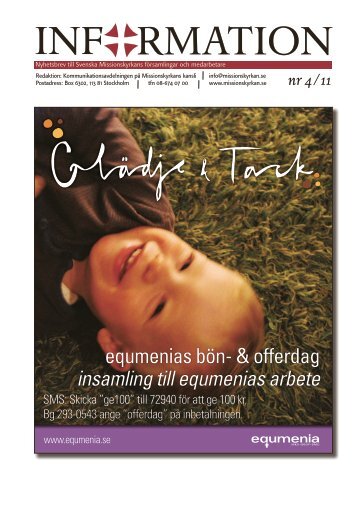 equmenias bÃ¶n- & offerdag insamling till equmenias arbete