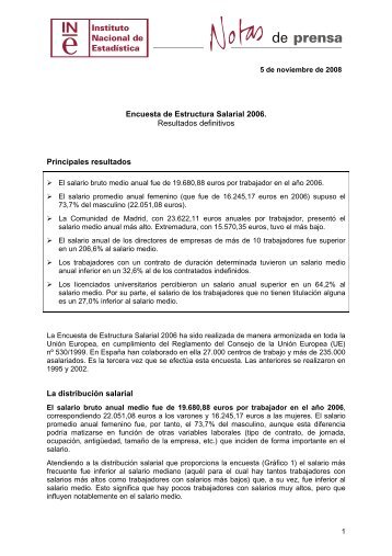 Encuesta de Estructura Salarial 2006. Resultados definitivos ...