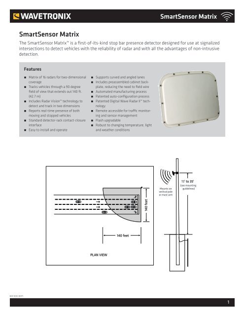 Wavetronix SmartSensor Matrix - Interprovincial Traffic Services