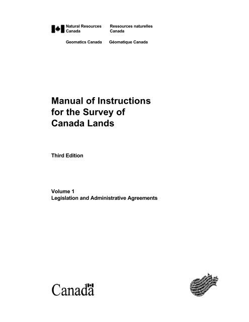 manual of instructions - Ressources naturelles Canada