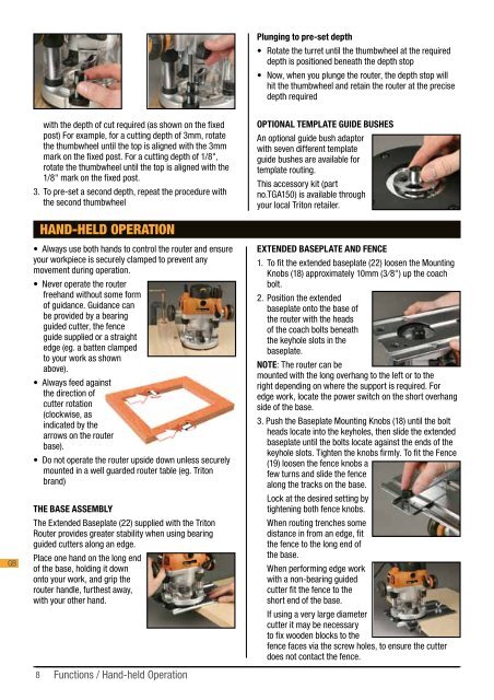 Dual Mode Precision Plunge Router - Triton Tools