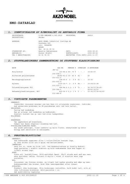 HMS-DATABLAD - Lakkspesialisten