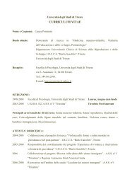 curriculum vitae - Clinica Pediatrica Trieste - UniversitÃ  degli Studi di ...