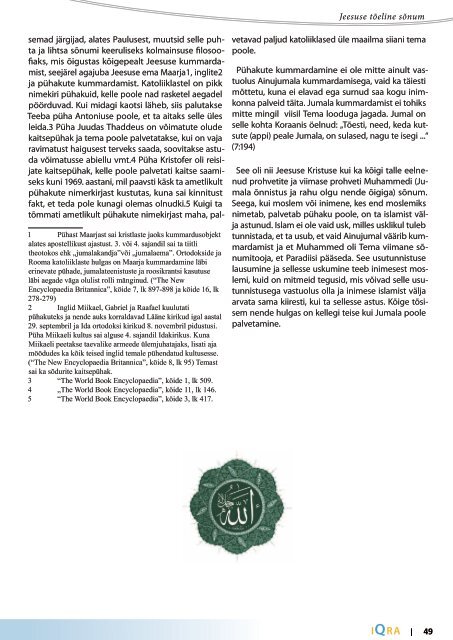 iqra EESTI MOSLEMITE KUUKIRI NR 28 DETSEMBER 2011 ... - Islam