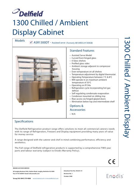 1300 Chilled Ambient Display Cabinet 1300 Garland Canada