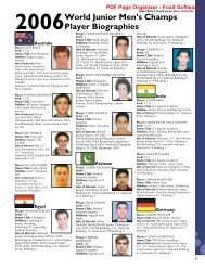 2006 World Junior Men's Champs Player Biographies - SquashSite