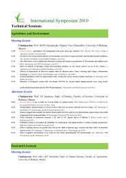International Symposium 2010 - Faculty of Agriculture - University of ...