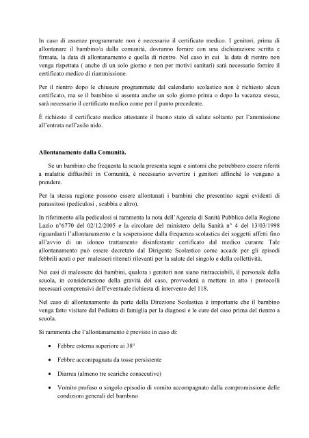 Protocollo Sanitario per Asili Nido e Scuole dell'Infanzia