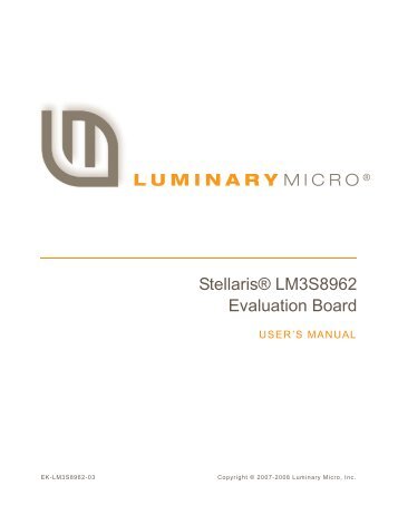 Stellaris LM3S8962 Evaluation Board User's Manual - Chess