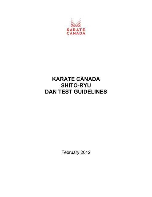 karate canada shito-ryu dan test guidelines