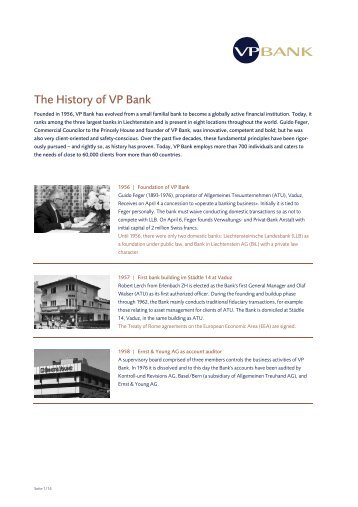 The History of VP Bank