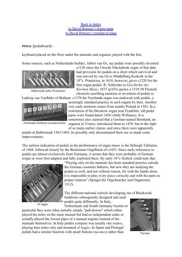 Organ pedals - historical survey (pdf) - David Rumsey