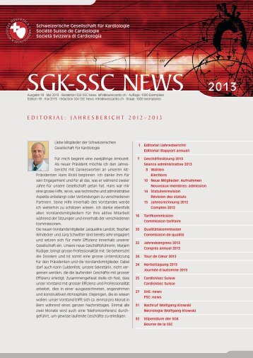 SGK-SSC NEWS 2013 - Schweizerische Gesellschaft fÃ¼r Kardiologie
