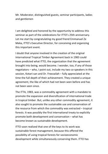 Dr. Manoel Sobral Filho statement - ITTO