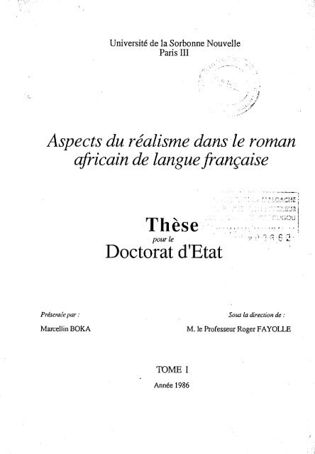 Doctorat d'Etat