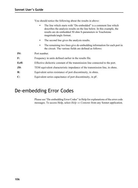 Sonnet User's Guide - Sonnet Software