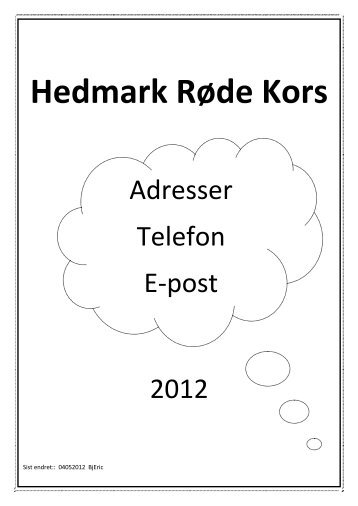 Adresseliste-telefon-epost Hedmark 2012 - RÃ¸de Kors