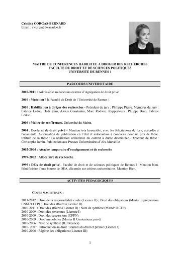 Cristina CORGAS-BERNARD - Grerca - UniversitÃ© de Rennes 1