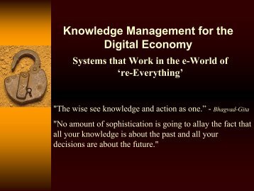 Knowledge Management for the Digital Economy - WWW Virtual ...