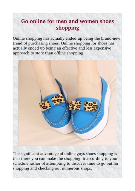 Go online for men and women shoes shopping