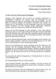 Ev.-Luth. Kirchengemeinde Ansgar Volkstrauertag, 17. November ...