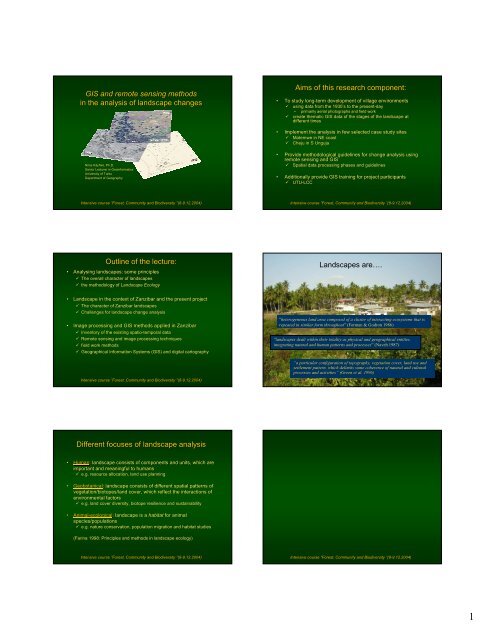 GIS and remote sensing methods in the analysis of landscape ...