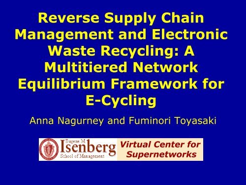 Reverse Supply Chain Management and Electronic Waste Recycling