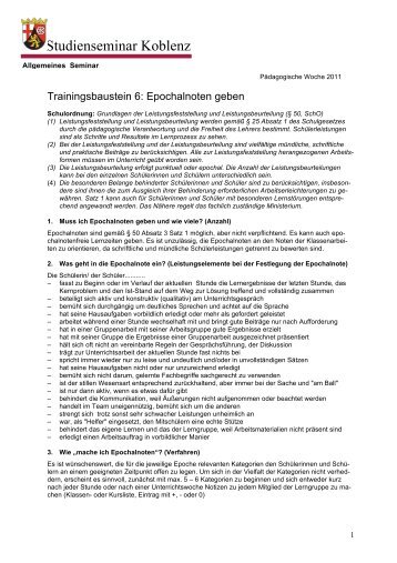 Trainingsbaustein 6 - Epochalnote