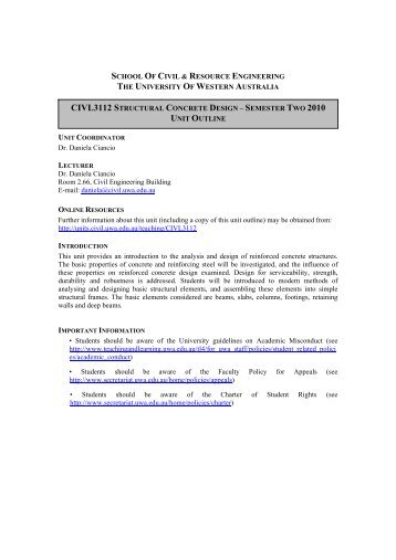 CIVL3112 Structural Concrete Design 2010 - The University of ...