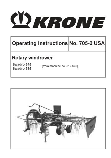 Operating Instructions No. 705-2 USA