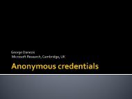 Anonymous credentials