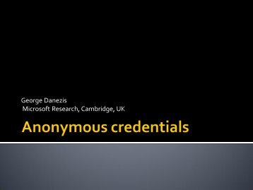 Anonymous credentials