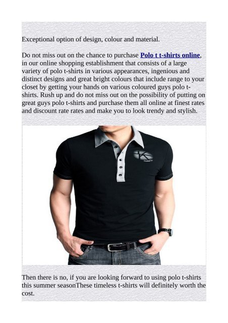 Trendy T T-shirts - Standard To Purchase Polo T-Shirts For Guy