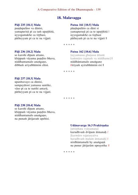 The Comparative Dhammapada - Ancient Buddhist Texts