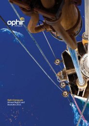 Ophir Energy plc Annual Report and Accounts 2011